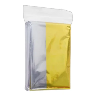 EMERGENCY THERMAL BLANKET SILVER-GOLD FOIL LIFE SAVING BLANKET NRC 160x210cm 1 p — zdjęcie 1