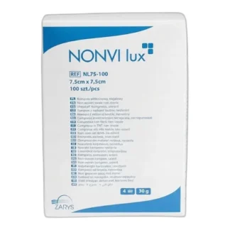 NONVI lux Non-woven Compresses 7.5x7.5 cm, non-sterile, 4-ply, 30 g, 100 pieces — zdjęcie 1