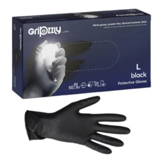 Black Nitrile Gloves GRIPZZLY L, 50 pcs. — zdjęcie 1